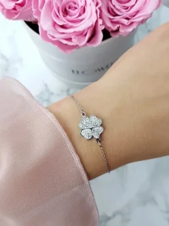 Boto Damska Bransoleta Na Łańcuszku Koniczynka Srebrna Selene