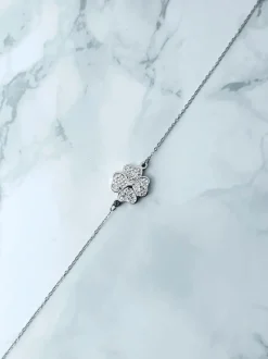 Boto Damska Bransoleta Na Łańcuszku Koniczynka Srebrna Selene