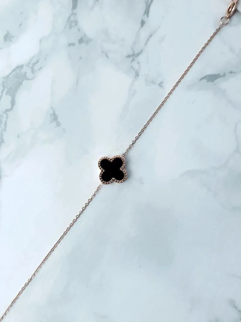 Hot Damska Bransoleta Na Łańcuszku Kwiatek Różowe Złoto Selene Bransoletki