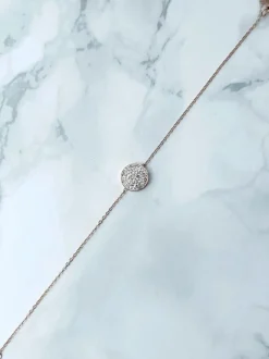 Discount Damska Bransoleta Na Łańcuszku Kółeczko Różowe Złoto Selene Bransoletki