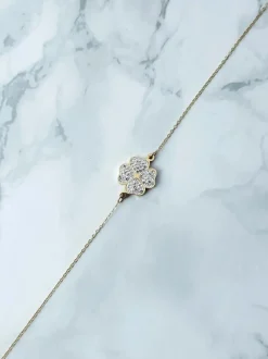 Hot Damska Bransoleta Na Łańcuszku Koniczynka Złota Selene Bransoletki