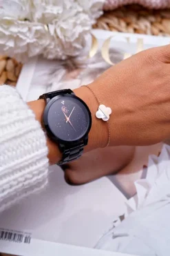 Hot Boto Damska Bransoleta Na Łańcuszku Różowe Złoto Koniczynka Millow