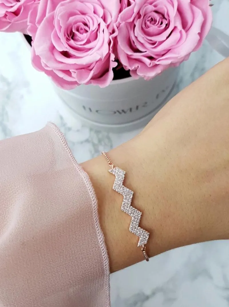 Bransoletki>Boto Damska Bransoleta Na Łańcuszku Modny Wzór Różowe Złoto Gela