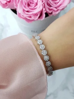 Bransoletki>Boto Damska Bransoleta Na Łańcuszku Srebrne Kryształy Nefretete