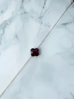 Online Boto Damska Bransoleta Na Łańcuszku Czerwona Koniczynka Złota Memphis