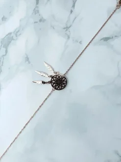 Outlet Damska Bransoleta Na Łańcuszku Łapacz Snów Różowe Złoto Melody Bransoletki