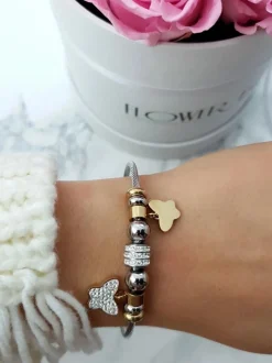 Best Boto Damska Bransoleta Na Lince Zawieszki Motylek Charms