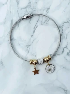 Online Damska Bransoleta Na Lince Zawieszki Gwiazdka Cyrkonie Charms Bransoletki
