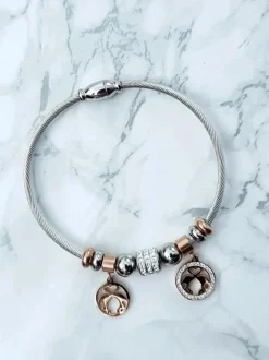 Outlet Boto Damska Bransoleta Na Stalowej Lince Zawieszki Flaming Charms