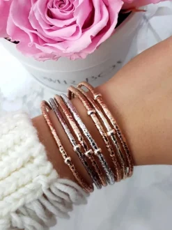 Sale Boto Damska Bransoleta Paseczki Różowe Złoto Narumi