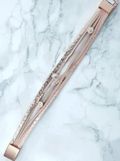 Bransoletki>Boto Damska Bransoleta Rzemień Perełki Michiko