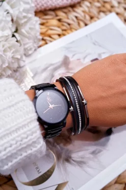 Best Boto Damska Bransoleta Rzemień Gwiazda Czarna Yaragisi