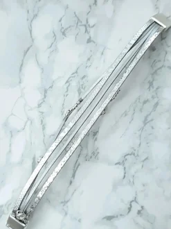 Discount Damska Bransoleta Rzemień Srebrna Koraliki Michiko Bransoletki