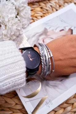 Bransoletki>Boto Damska Bransoleta Rzemień Szeroka Szara Michiko