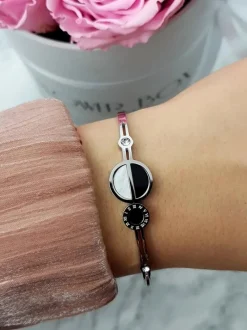 Bransoletki>Boto Damska Bransoleta Stalowa Cyrkonie Rzymskie Cyfry Srebrna Wega