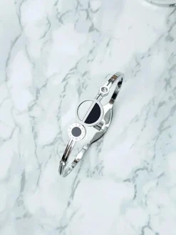 Bransoletki>Boto Damska Bransoleta Stalowa Cyrkonie Rzymskie Cyfry Srebrna Wega