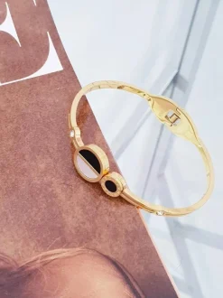 Discount Damska Bransoleta Stalowa Cyrkonie Rzymskie Cyfry Złota Wega Bransoletki