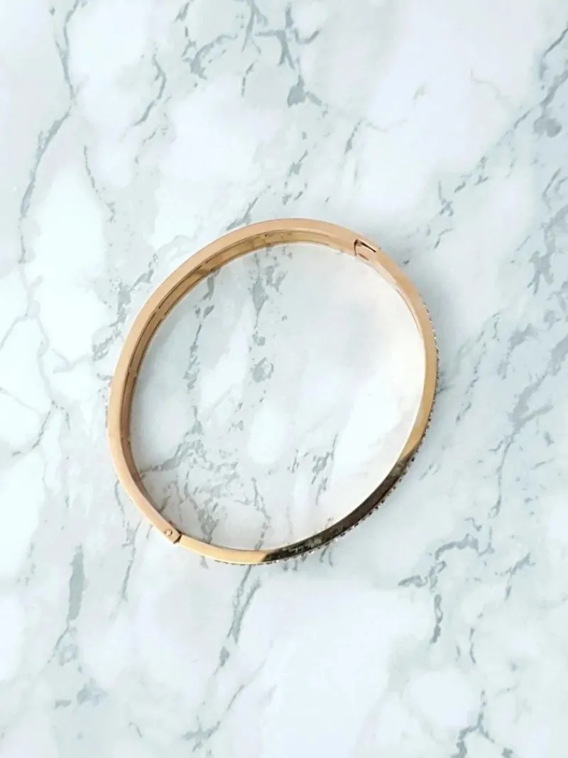 Best Damska Bransoleta Stalowa Z Cyrkoniami Różowe Złoto Verne Bransoletki