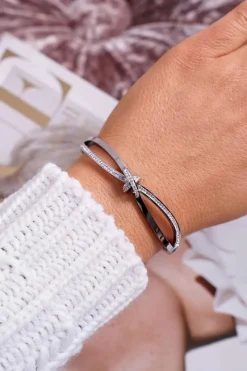 Discount Boto Damska Bransoleta Stalowa Z Cyrkoniami Srebrna Fergu