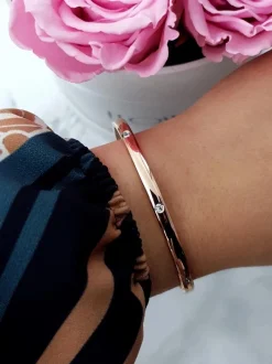 Best Boto Damska Bransoleta Stalowa Z Cyrkoniami Różowe Złoto Ursa