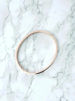 Damska Bransoleta Stalowa Z Cyrkoniami Różowe Złoto 6mm Valerii Bransoletki