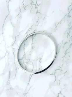 Bransoletki></noscript>Boto Damska Bransoleta Stalowa Z Cyrkoniami Srebrna 6mm Valerii