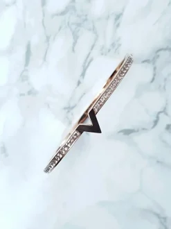 Discount Damska Bransoleta Stalowa Cyrkonie Różowe Złoto Milo Bransoletki