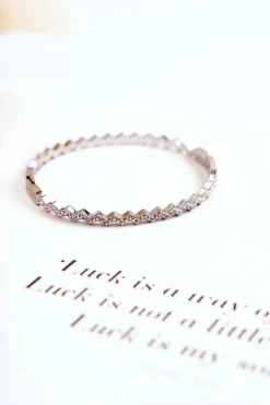 Discount Glam Chic Damska Bransoleta Stalowa Z Cyrkoniami Srebrna Crown