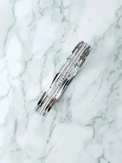 Bransoletki>Boto Damska Bransoleta Stalowa Z Cyrkoniami Srebrna Verne