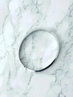 Bransoletki></noscript>Boto Damska Bransoleta Stalowa Z Cyrkoniami Srebrna Verne