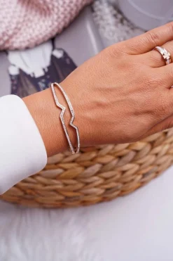 Bransoletki>Boto Damska Bransoleta Stalowa Z Cyrkoniami Różowe Złoto Grenn