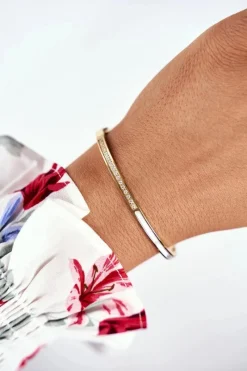 Online Damska Bransoleta Stalowa Z Cyrkoniami Złota Guadiana Bransoletki