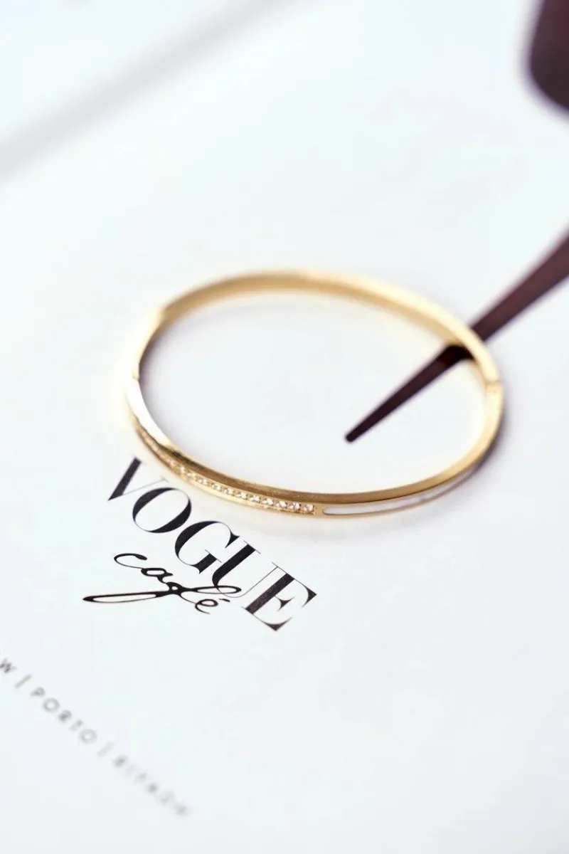 Online Damska Bransoleta Stalowa Z Cyrkoniami Złota Guadiana Bransoletki