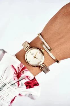 Sale Glam Chic Damska Bransoleta Stalowa Z Cyrkoniami Złota Sekvana