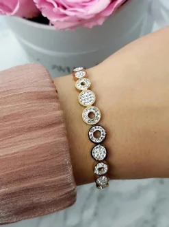 Bransoletki>Boto Damska Bransoleta Stalowa Z Cyrkoniami Złota Vien