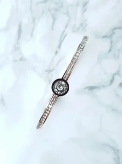 Hot Boto Damska Bransoleta Stalowa Kryształy Cyrkonie Różowe Złoto Quento