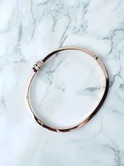 Hot Boto Damska Bransoleta Stalowa Kryształy Cyrkonie Różowe Złoto Quento