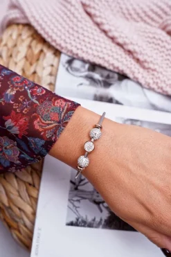 Bransoletki>Boto Damska Bransoleta Z Cyrkoniami Różowe Złoto Orteas