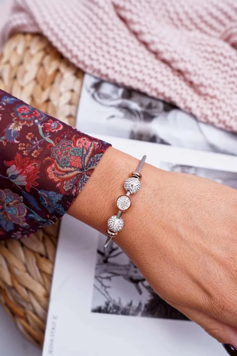 Bransoletki>Boto Damska Bransoleta Z Cyrkoniami Różowe Złoto Orteas