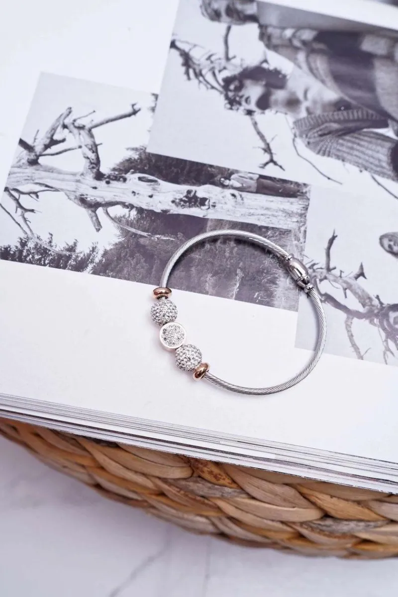 Bransoletki>Boto Damska Bransoleta Z Cyrkoniami Różowe Złoto Orteas