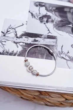 Discount Damska Bransoleta Z Cyrkoniami Różowe Złoto Drzewo Życia Nemdar Bransoletki