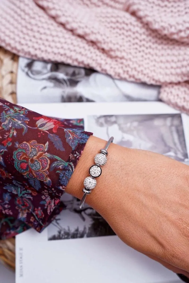 Outlet Damska Bransoleta Z Cyrkoniami Srebrna Orteas Bransoletki