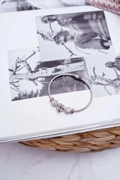 Online Boto Damska Bransoleta Z Cyrkoniami Różowe Złoto Koniczyna Kirby