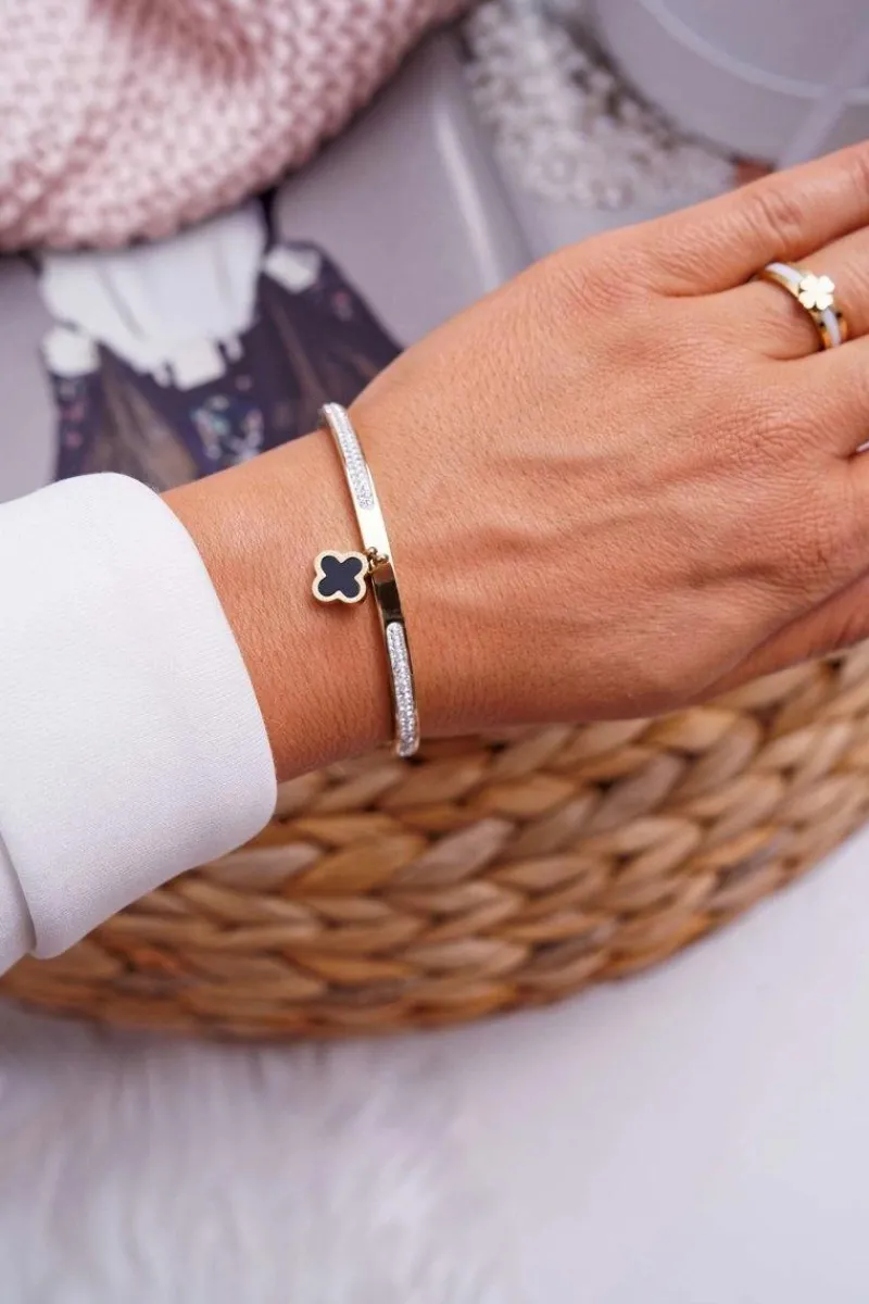 Bransoletki>Boto Damska Bransoleta Z Cyrkoniami i Zawieszką Złota Loveliness