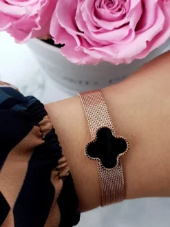 Bransoletki>Boto Damska Bransoleta Z Koniczyną Różowe Złoto Salina