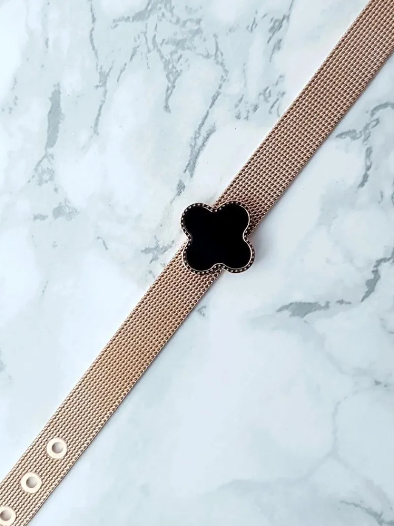 Bransoletki>Boto Damska Bransoleta Z Koniczyną Różowe Złoto Salina