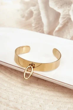 Sale Glam Chic Damska Bransoleta Z Ozdobą Stal Nierdzewna Złota