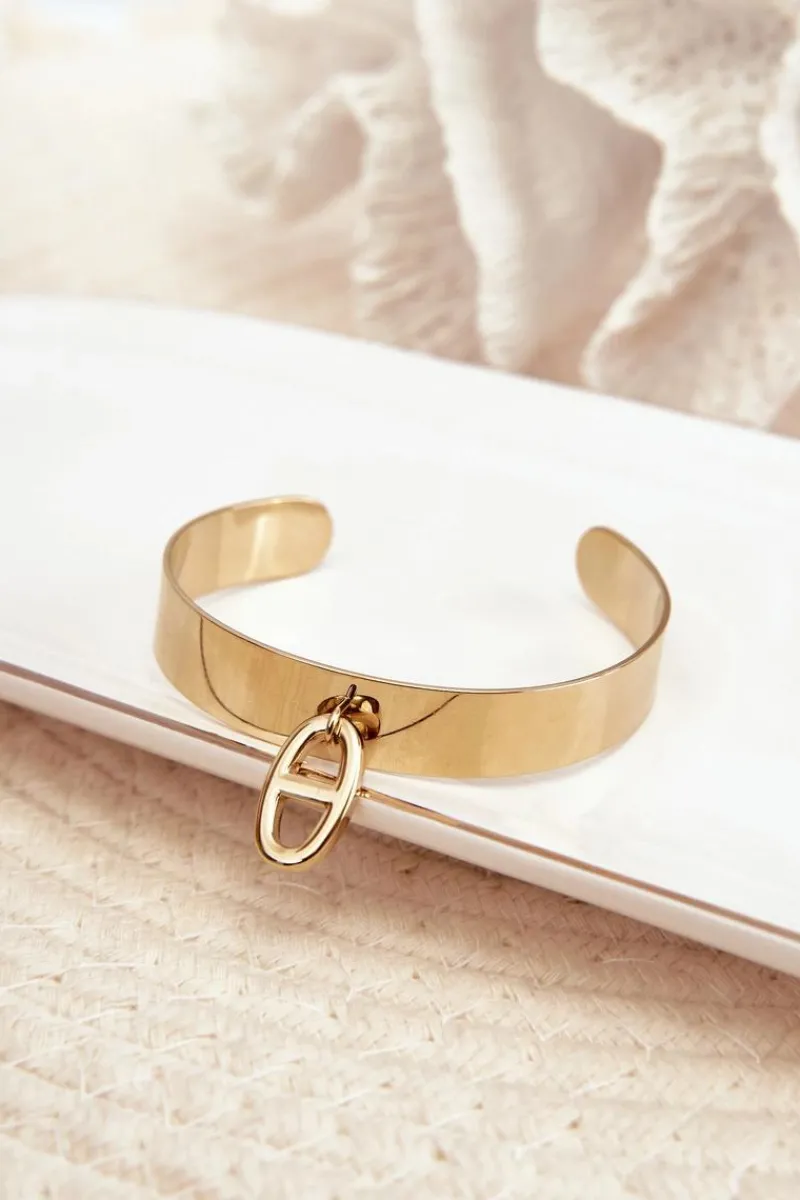 Sale Glam Chic Damska Bransoleta Z Ozdobą Stal Nierdzewna Złota