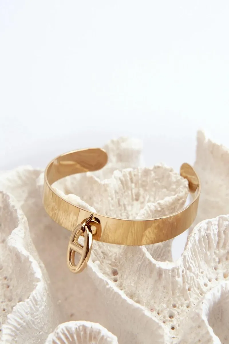 Sale Glam Chic Damska Bransoleta Z Ozdobą Stal Nierdzewna Złota