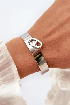 Bransoletki>Glam Chic Damska Bransoleta Z Ozdobą Stal Nierdzewna Srebrna